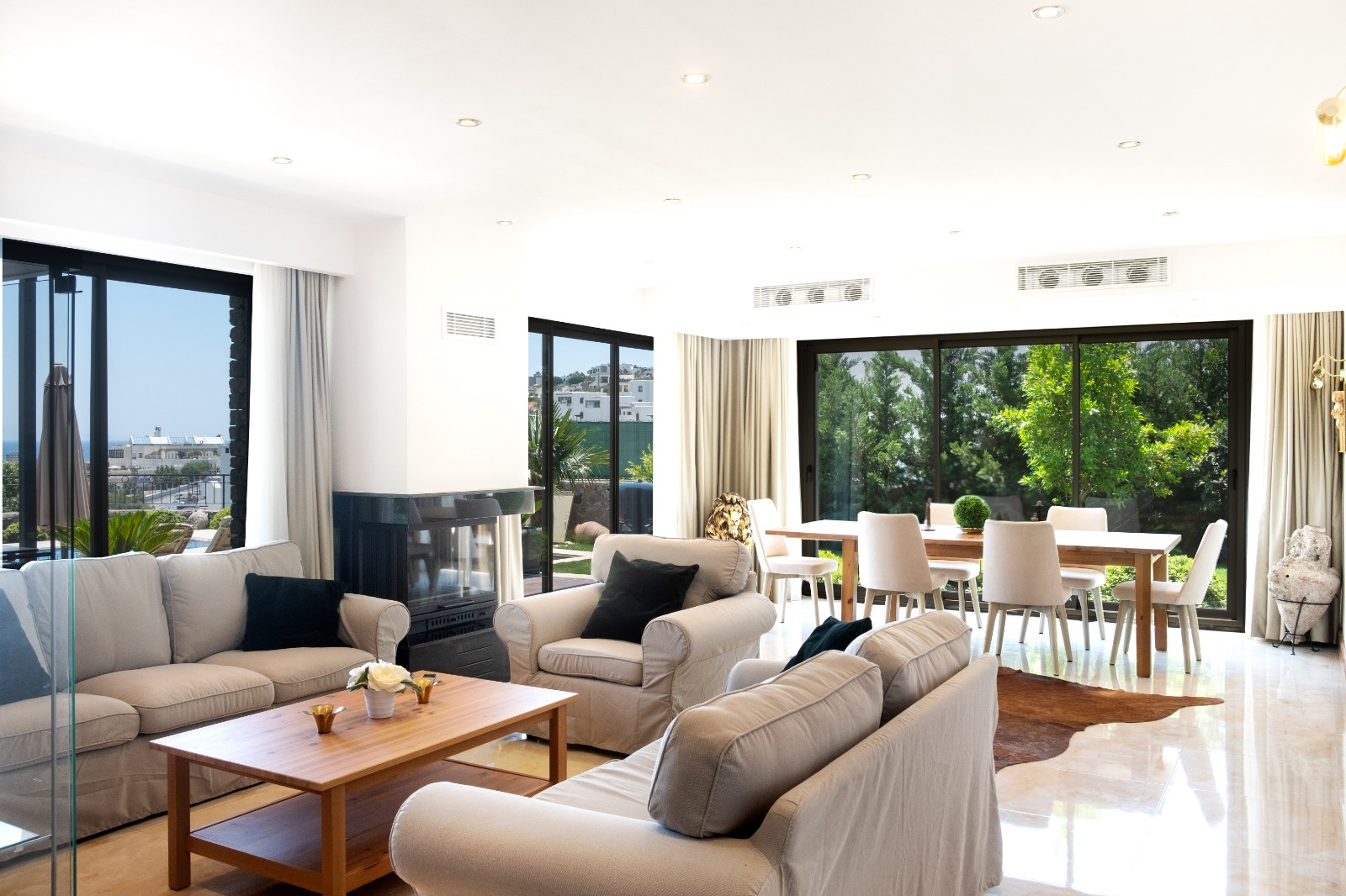 Villa Savarona — private pool overlooking Gumbet Bay